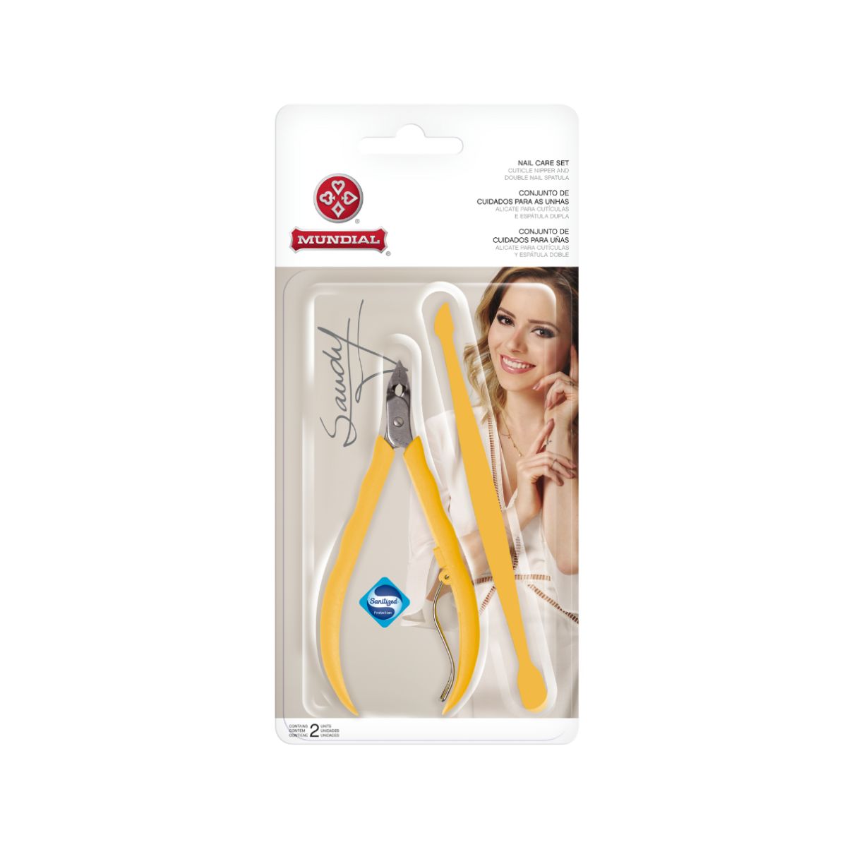 ALICATE CUTICULAS E ESPATULA DUPLA SANDY MI 756-S MUNDIAL
