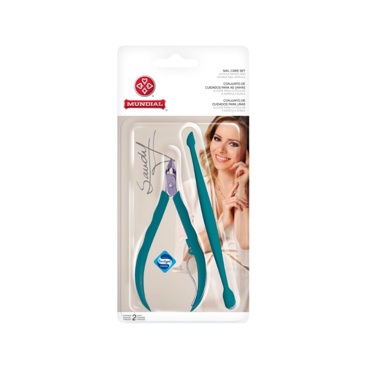 ALICATE CUTICULAS E ESPATULA DUPLA SANDY MI 756-S MUNDIAL