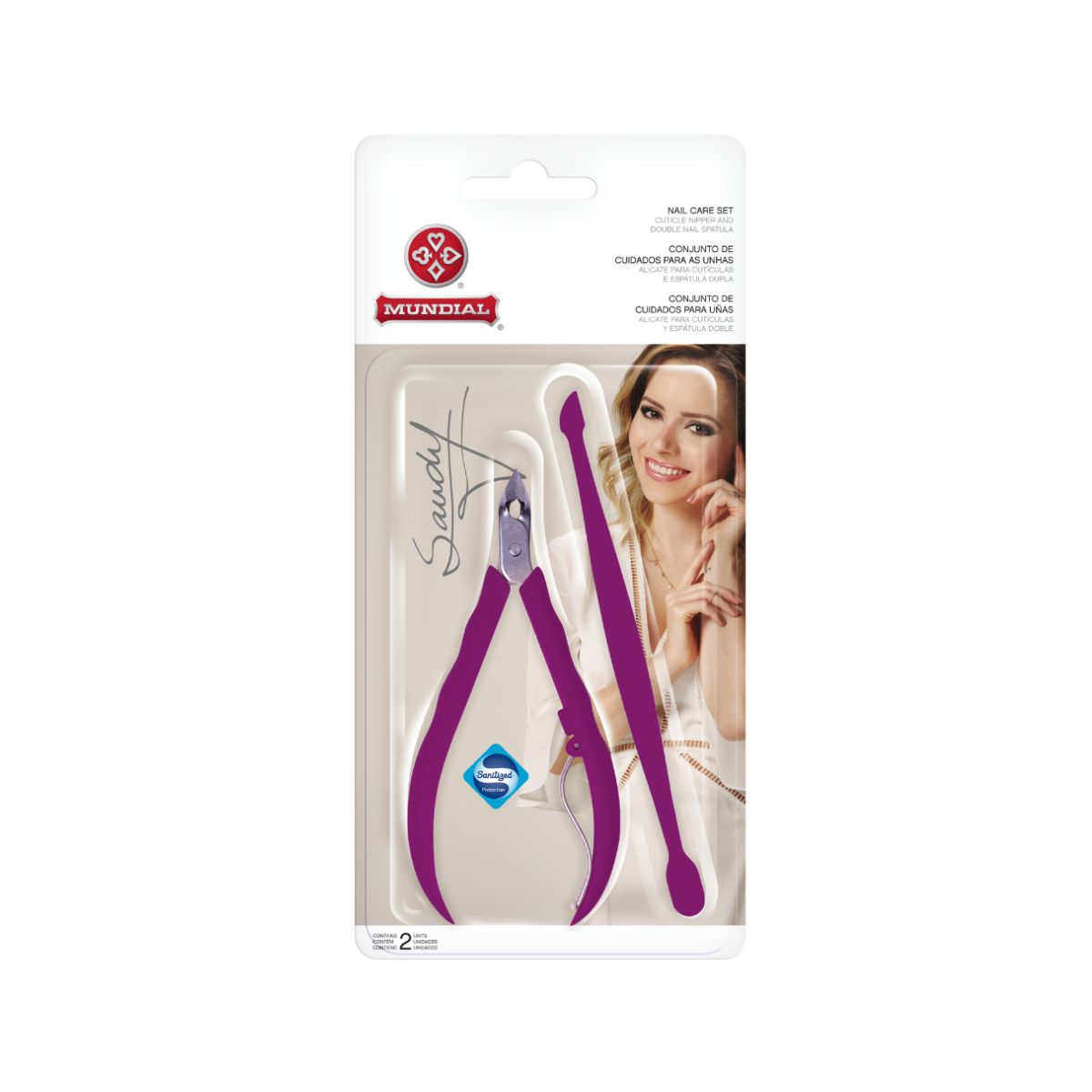 ALICATE CUTICULAS E ESPATULA DUPLA SANDY MI 756-S MUNDIAL