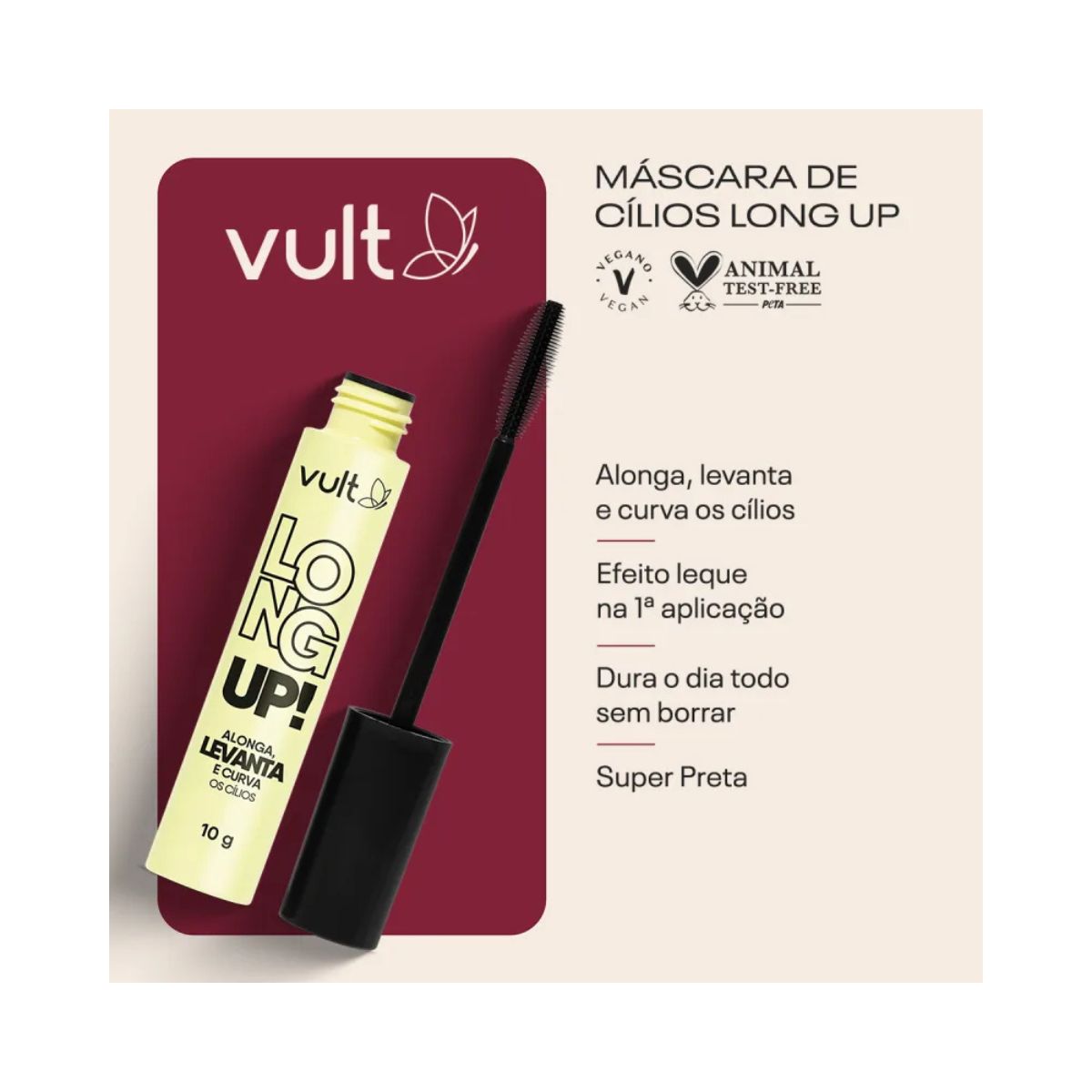 MÁSCARA DE CÍLIOS LONG UP! VULT 10G