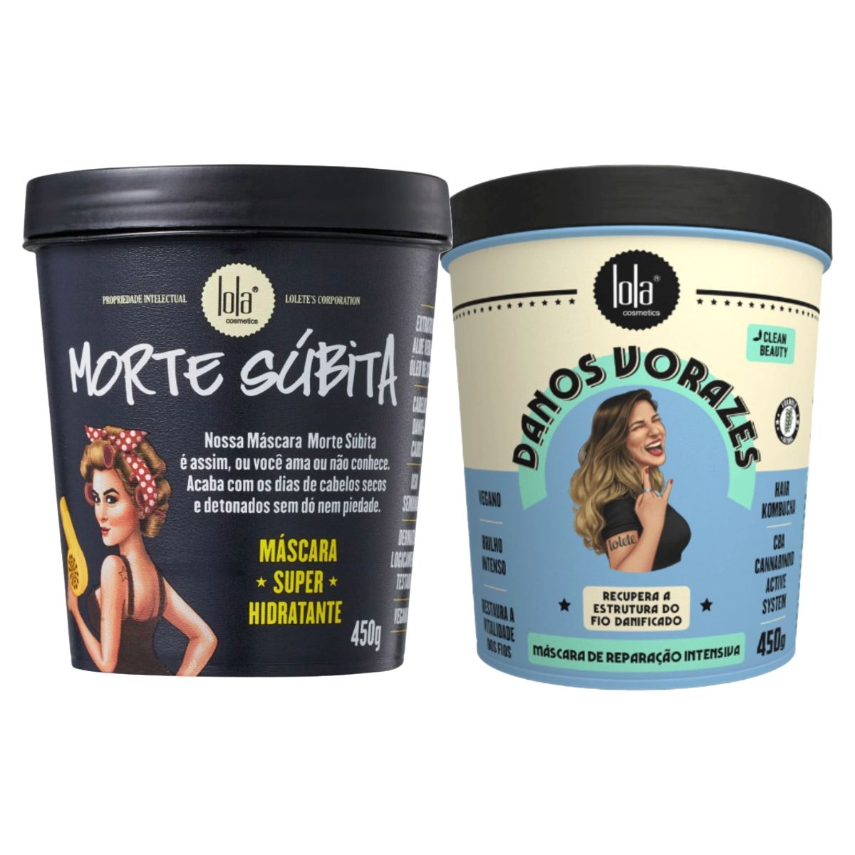 KIT LOLA COSMETICS 2 MÁSCARAS - DANOS VORAZES 450G E MORTE SÚBITA 450G