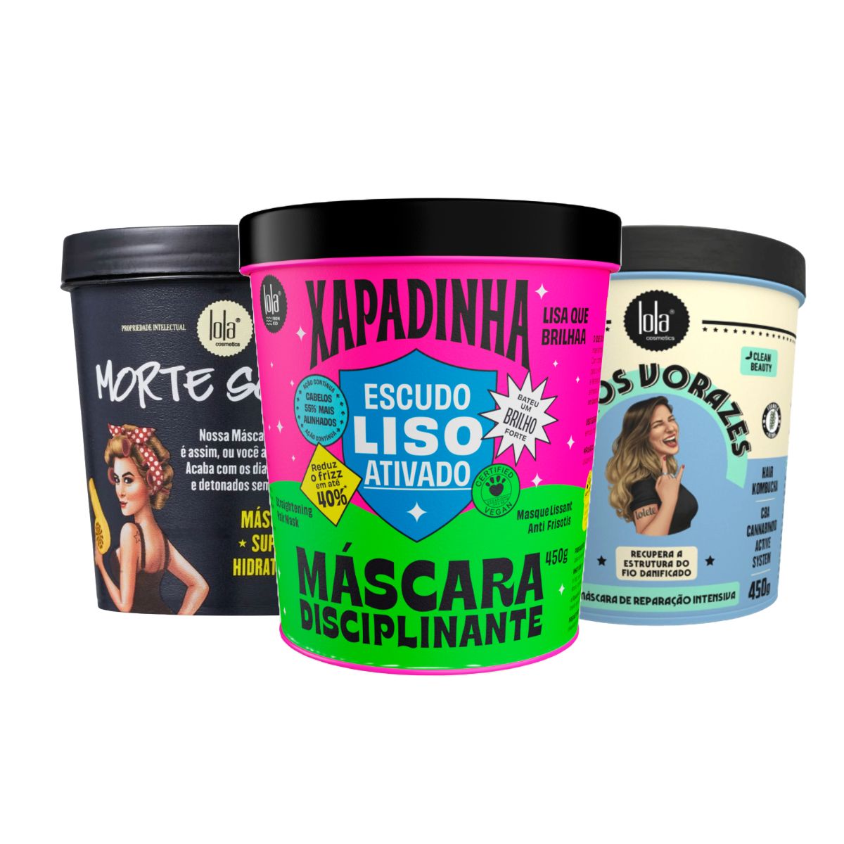 KIT LOLA COSMETICS MÁSCARAS CRONOGRAMA CAPILAR - MORTE SÚBITA 450G + DANOS VORAZ