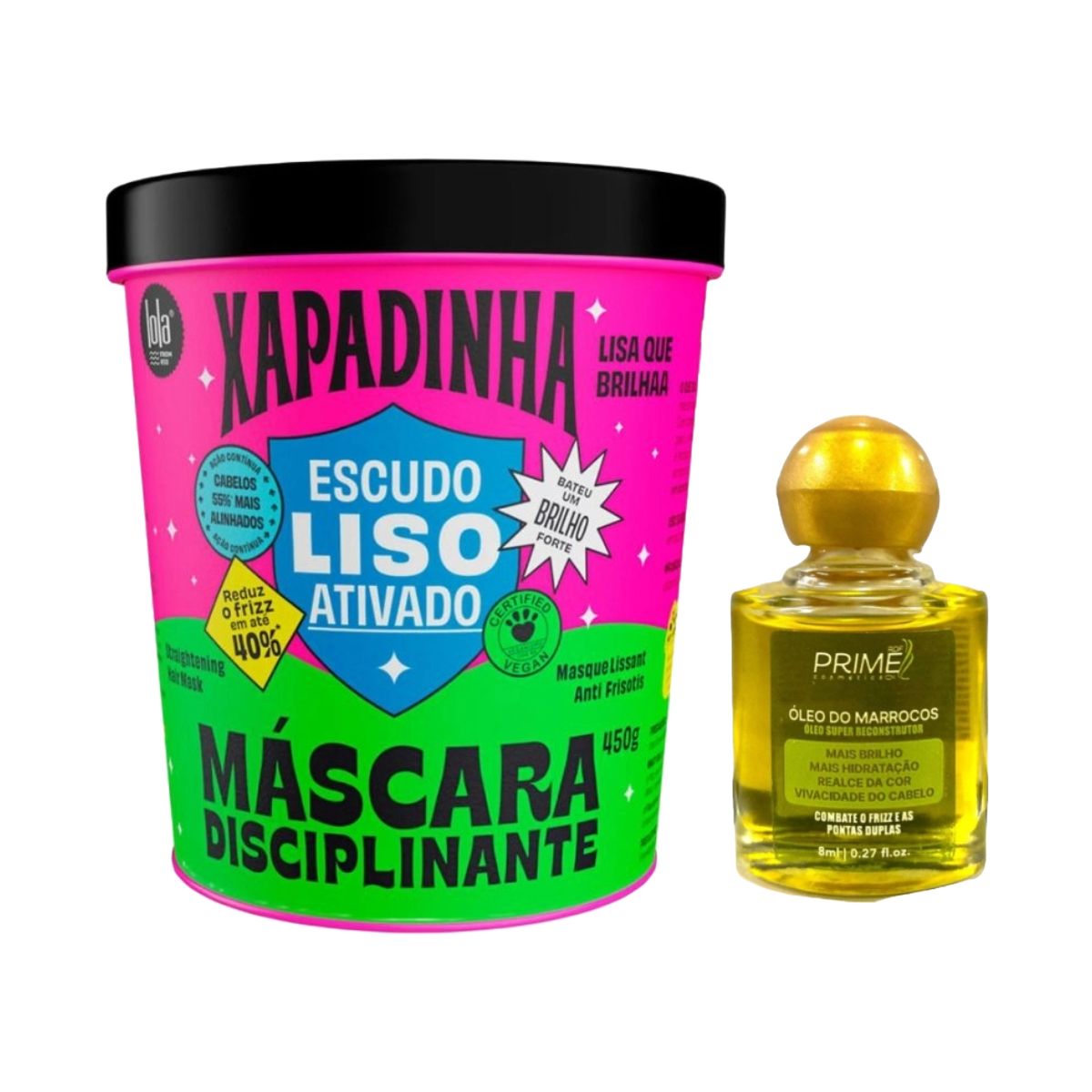 KIT LOLA COSMETICS MÁSCARA XAPADINHA 450G + ÓLEO MARROCOS 8ML