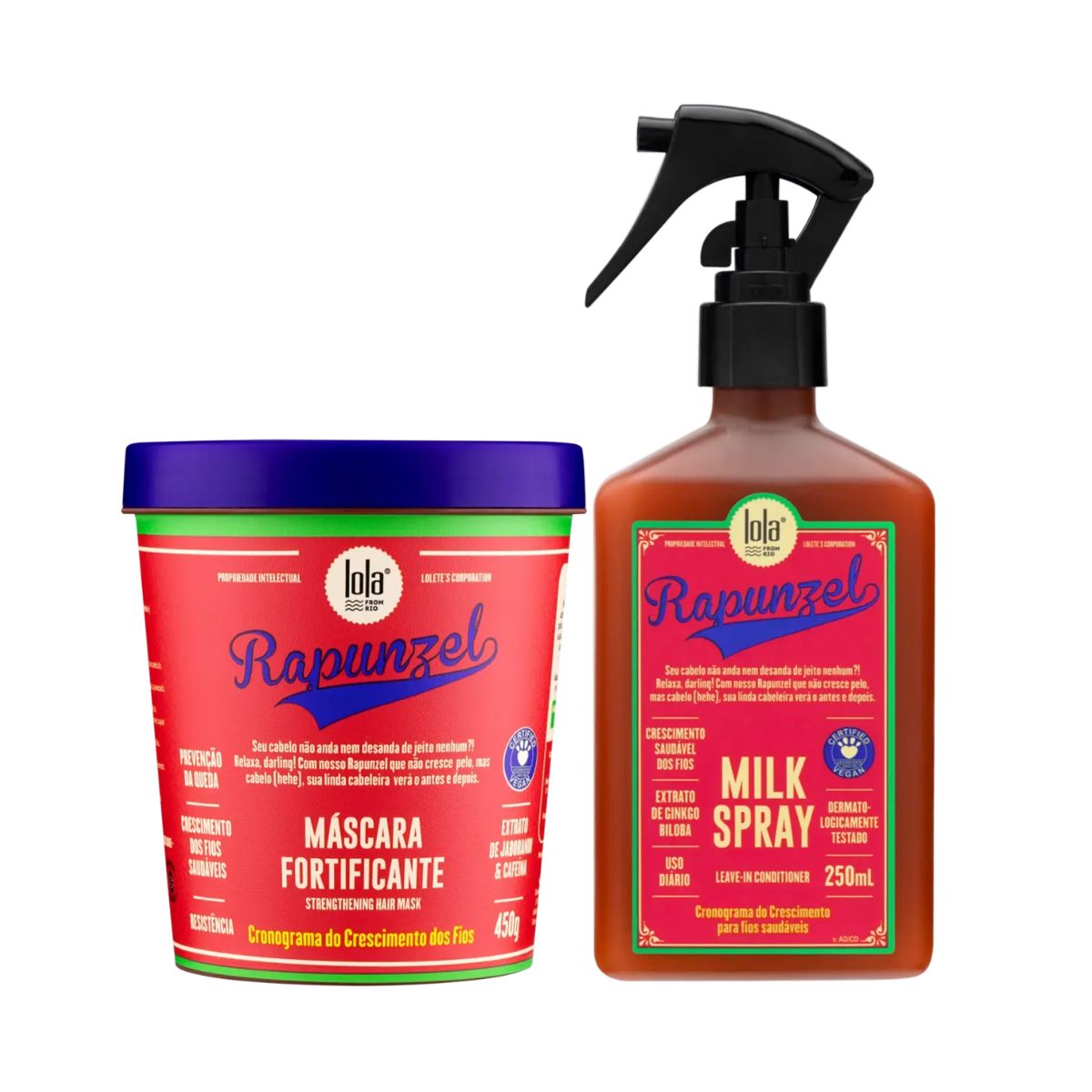 KIT LOLA COSMETICS RAPUNZEL MÁSCARA 450G + MILK SPRAY 250ML