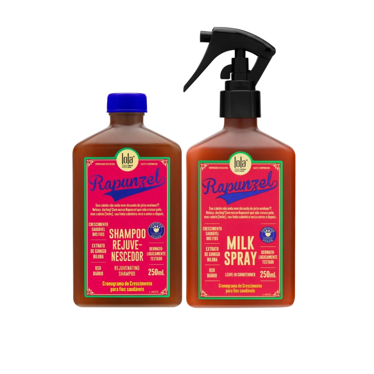 KIT CRESCIMENTO LOLA COSMETICS RAPUNZEL - SHAMPOO E LEAVE-IN