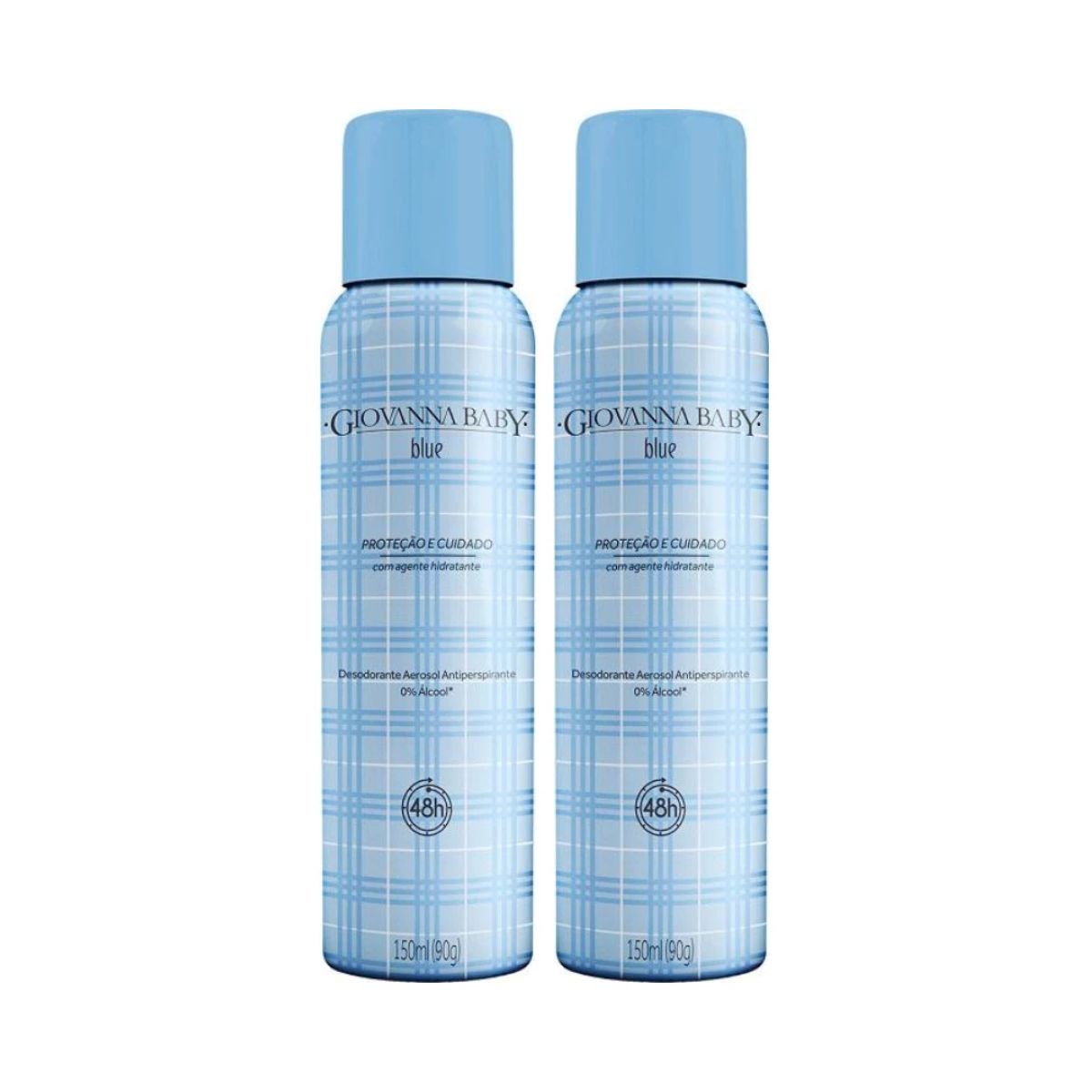 KIT 2 DESODORANTES ANTITRANSPIRANTE AEROSOL BLUE GIOVANNA BABY 150ML