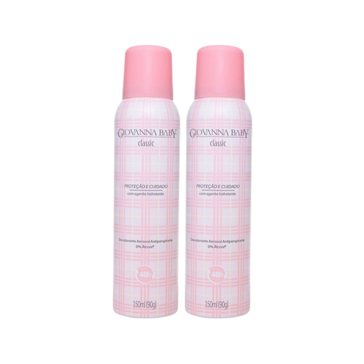 KIT 2 DESODORANTE ANTITRANSPIRANTE AEROSOL CLASSIC GIOVANNA BABY 150ML