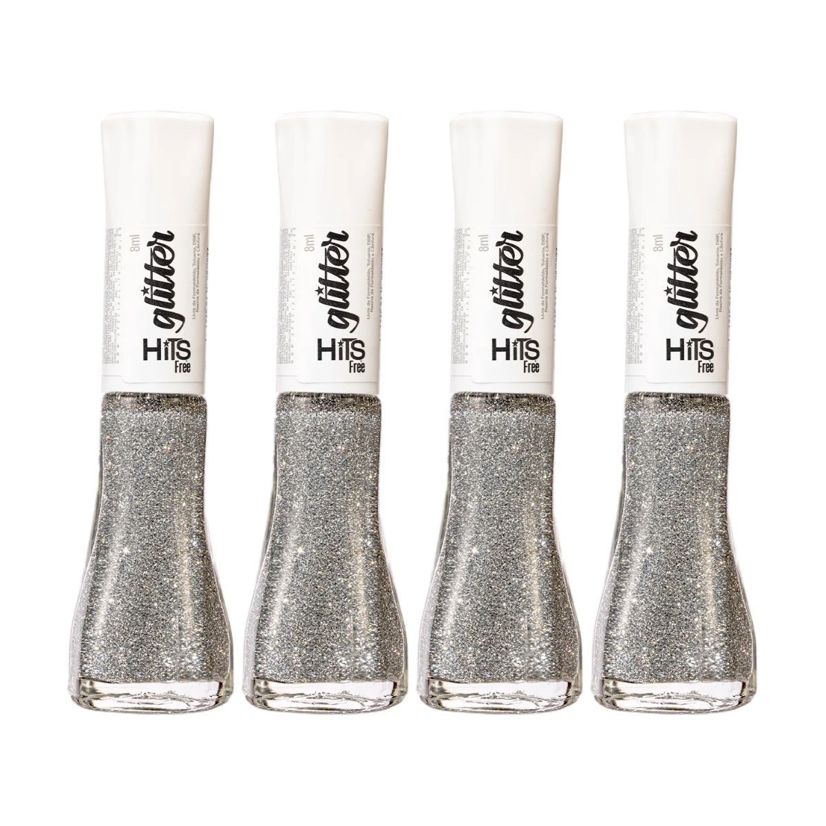 KIT 4 ESMALTES GLITTER DIAMANTE ESTRELA HITS