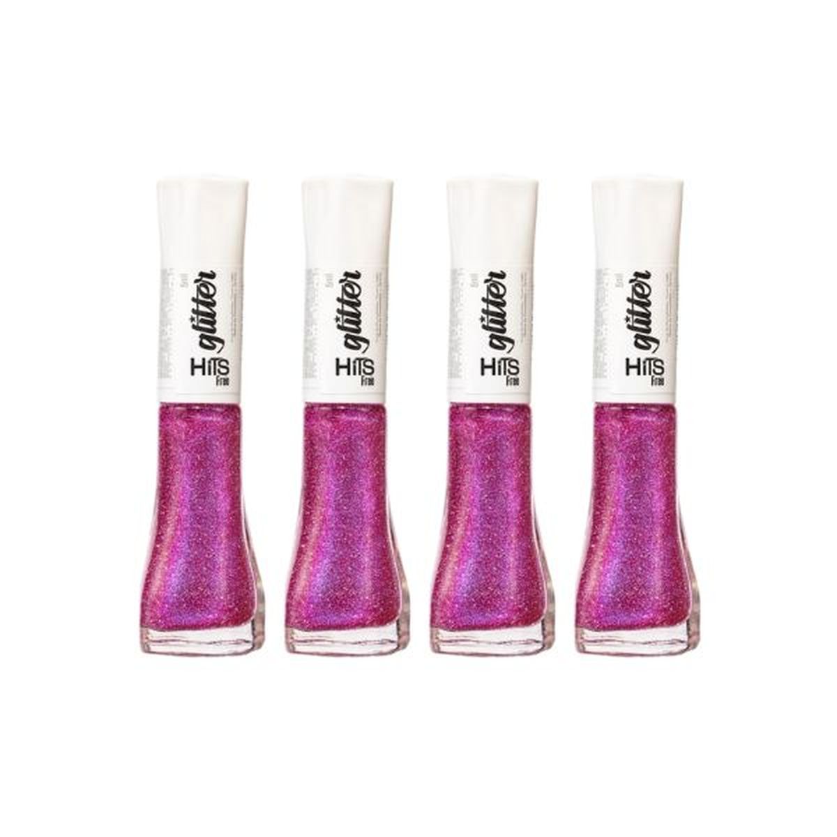 KITS 4 ESMALTES GLITTER DIAMANTE FORTUNA HITS