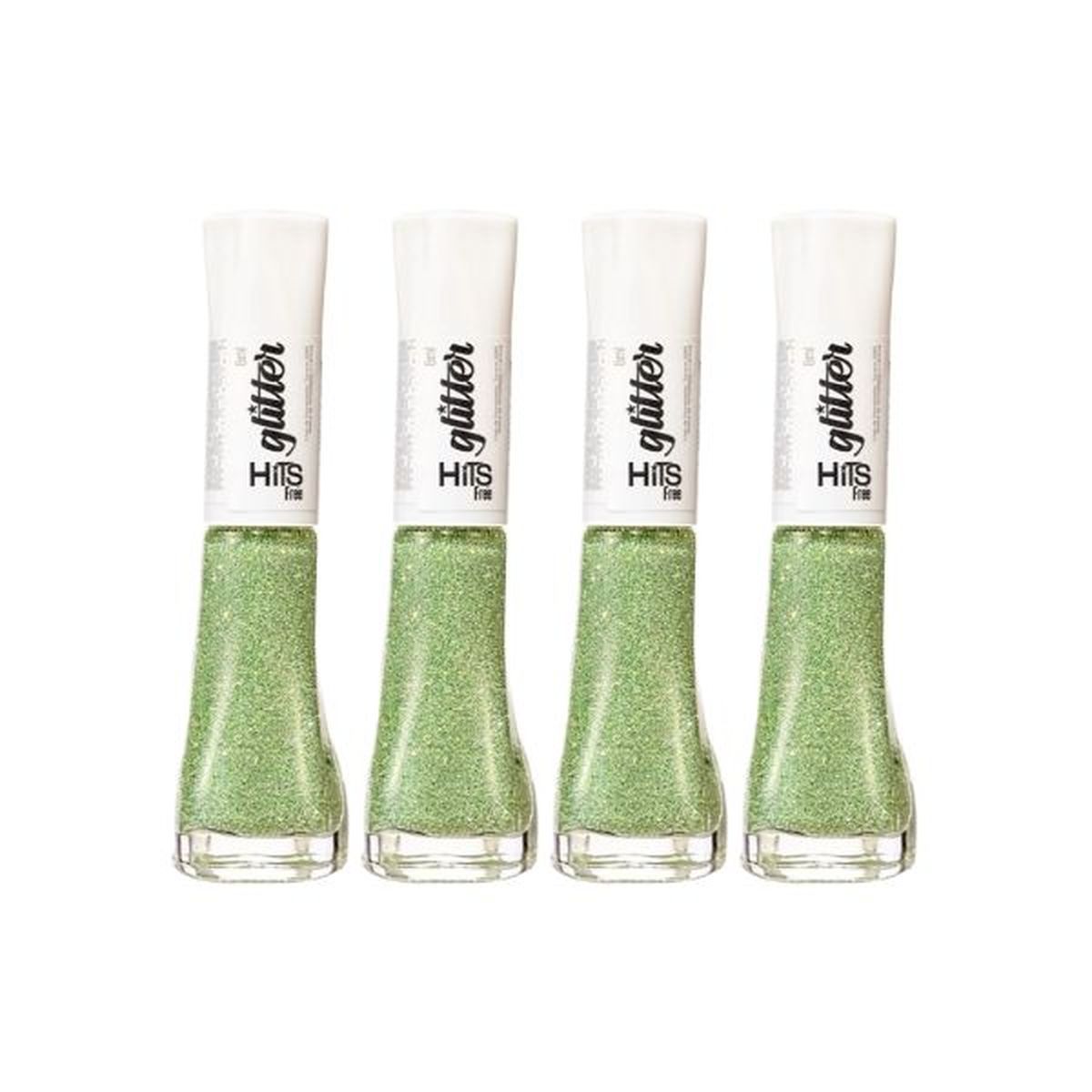 KIT 4 ESMALTES GLITTER DIAMANTE VERDE AURORA HITS