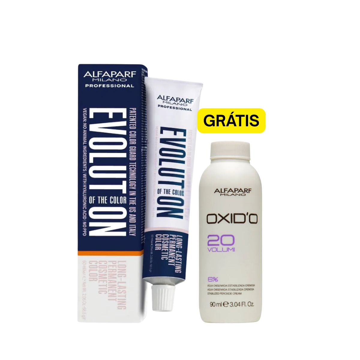 KIT ALFAPARF EVOLUTION COLORAÇÃO 1 PRETO + OX DE 20 VOLUMES 90ML