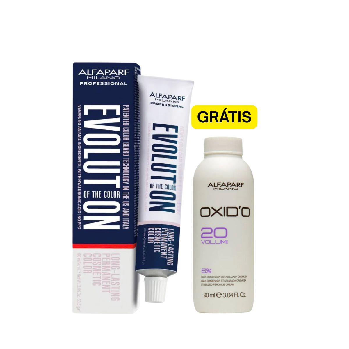 KIT ALFAPARF EVOLUTION COLORAÇÃO 5 CASTANHO CLARO + OX DE 20 VOLUMES 90ML