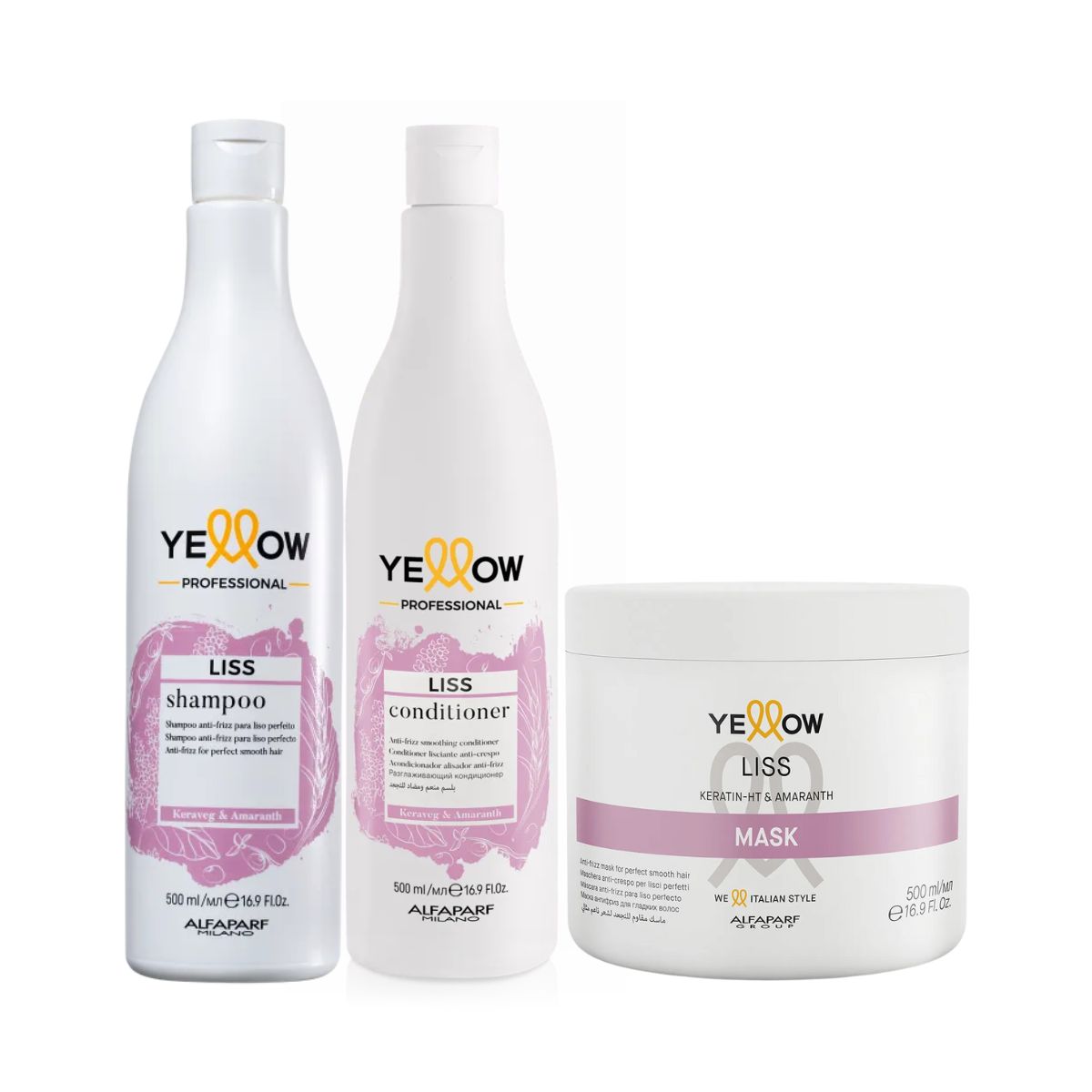 KIT LISS SHAMPOO + CONDICIONADOR + MÁSCARA YELLOW