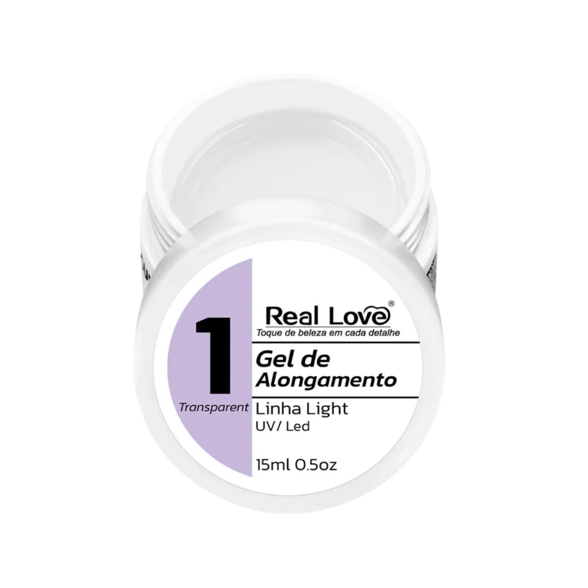 GEL DE ALONGAMENTO LINHA LIGHT TRANSPARENTE 1 REAL LOVE 15ML