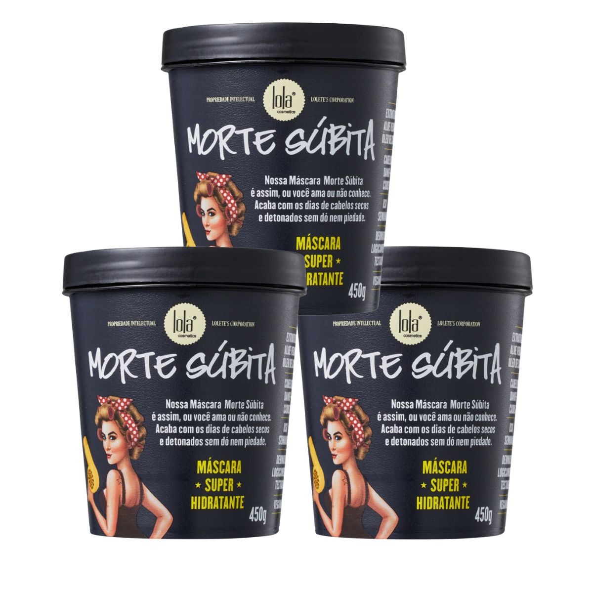 KIT LOLA COSMETICS MORTE SÚBITA 3 MÁSCARAS DE 450G