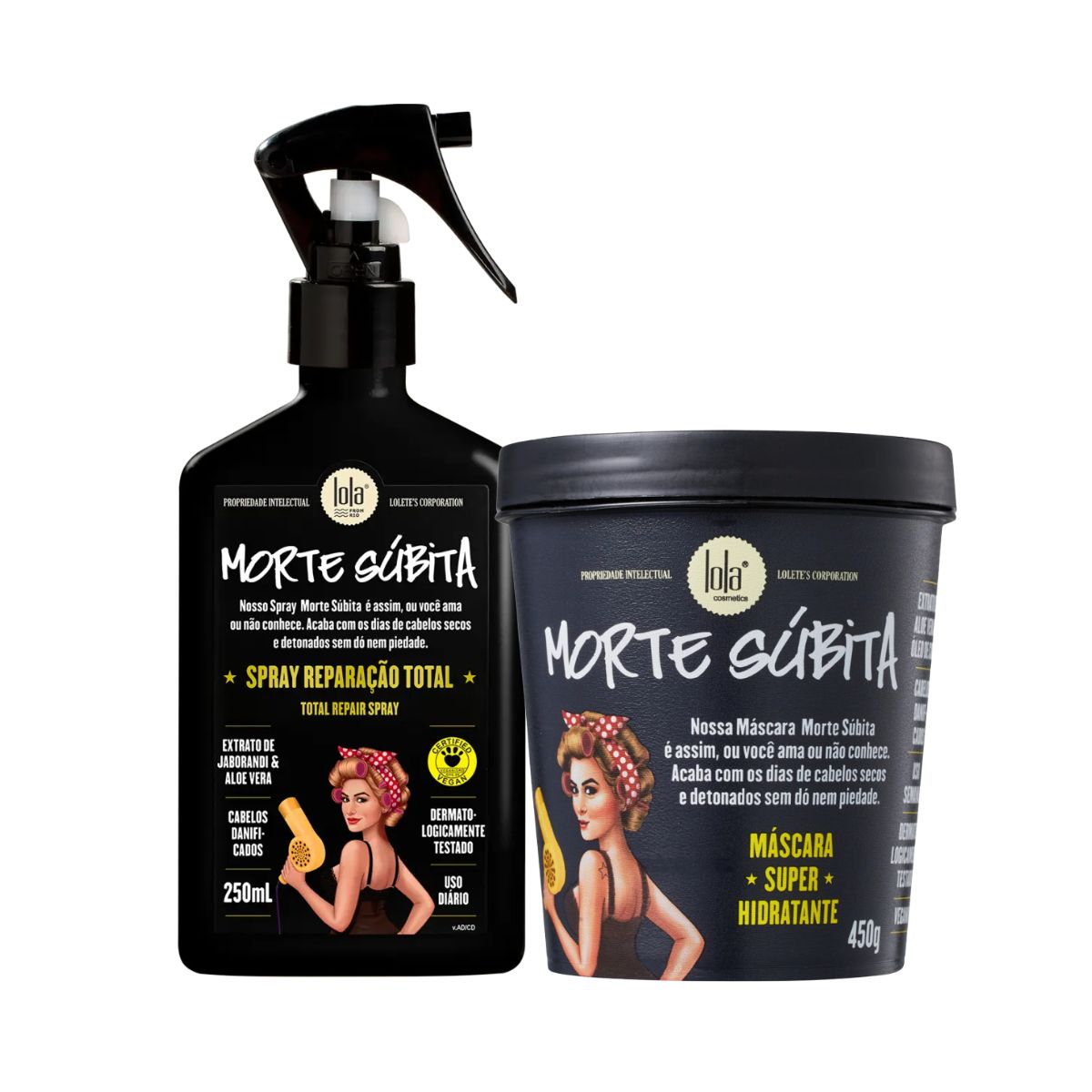 KIT LOLA COSMETICS MORTE SÚBITA MÁSCARA 450G + SPRAY DE REPARAÇÃO 250ML