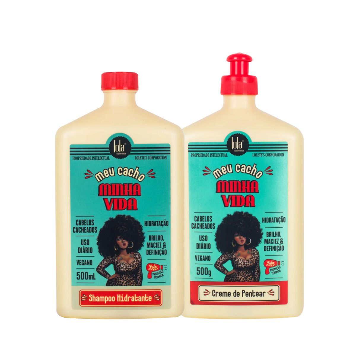 KIT LOLA COSMETICS MEU CACHO MINHA VIDA SHAMPOO 500ML + CREME DE PENTEAR 500G