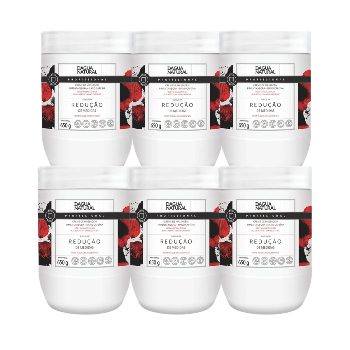 KIT DAGUA NATURAL 6 UNIDADES DE PIMENTA NEGRA + NANO CAFEÍNA DE 650G
