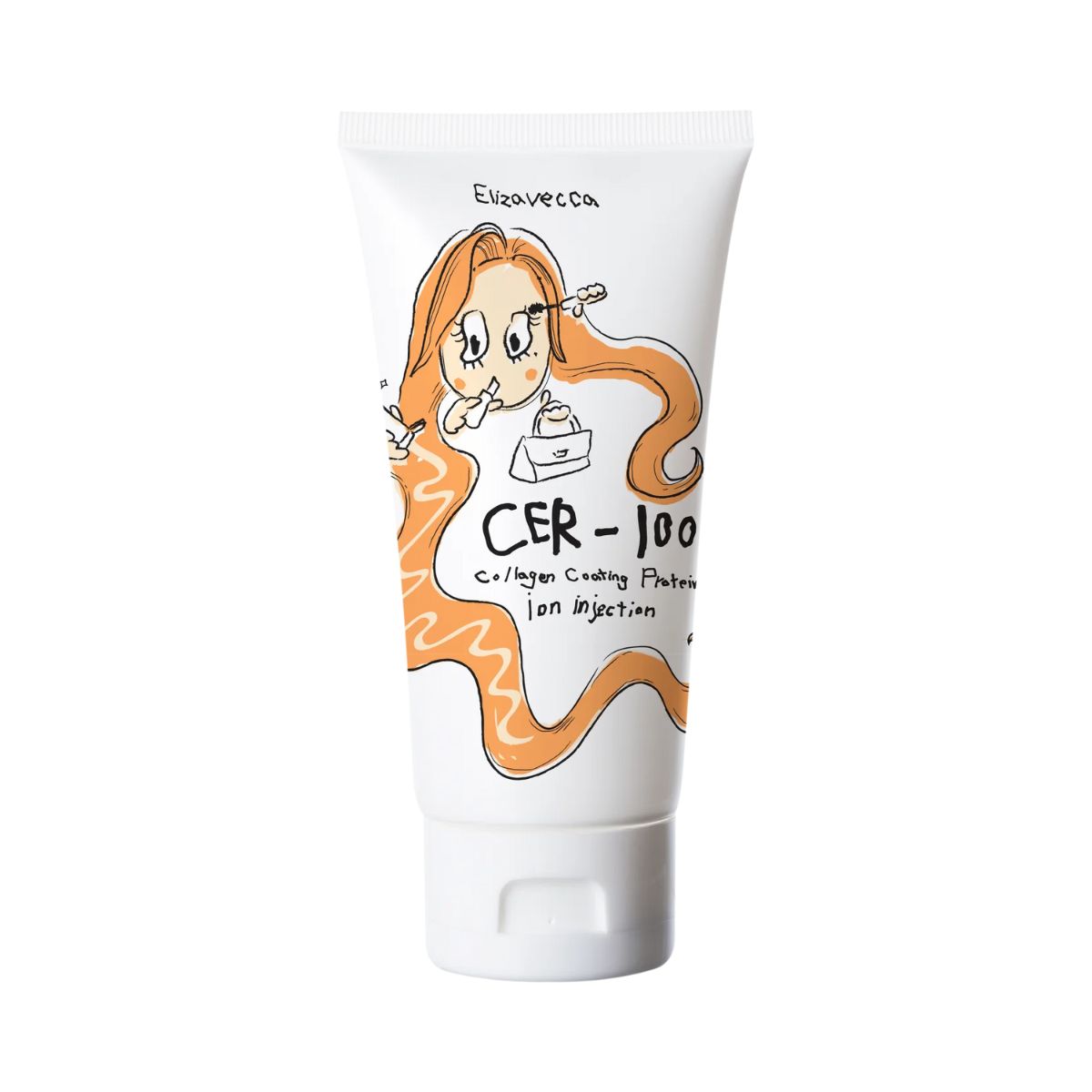 MÁSCARA CAPILAR SEM ENXÁGUE CER-100 PROTEÍNA IONIZADA E COLÁGENO ELIZAVECCA 50ML