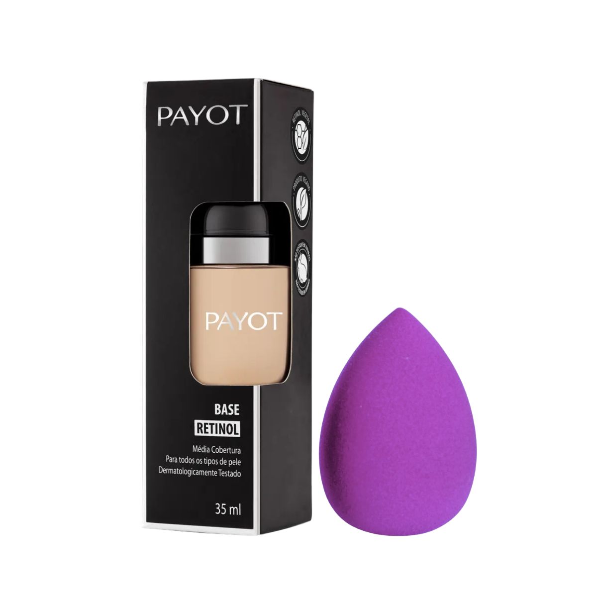 KIT PAYOT BASE RETINOL COR 20 30ML + ESPONJA PARA MAQUIAGEM