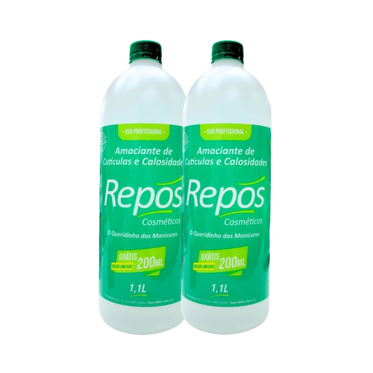 KIT REPÓS 2 AMACIANTES LÍQUIDOS DE CUTÍCULAS E CALOSIDADES 1,1L
