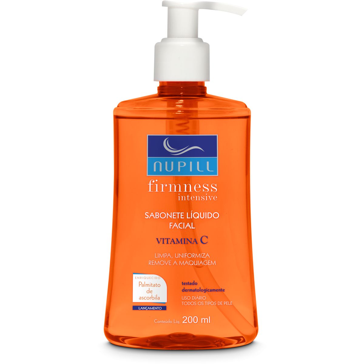 KIT NUPILL SABONETE LÍQUIDO FACIAL VITAMINA C 200ML + CREME ANTIRRUGAS FPS 15 TE