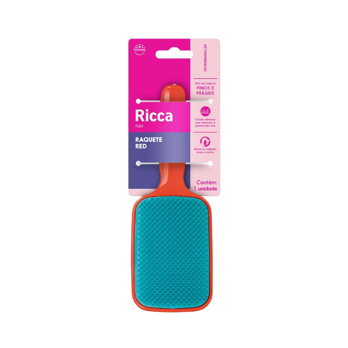 ESCOVA RAQUETE FLEX RED RICCA 452