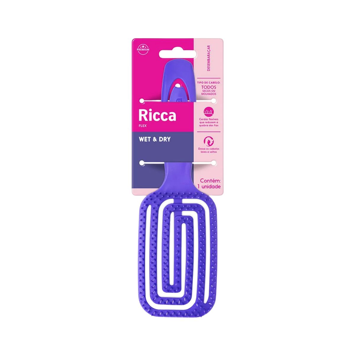 ESCOVA FLEX WET DRY ROXA RICCA 813
