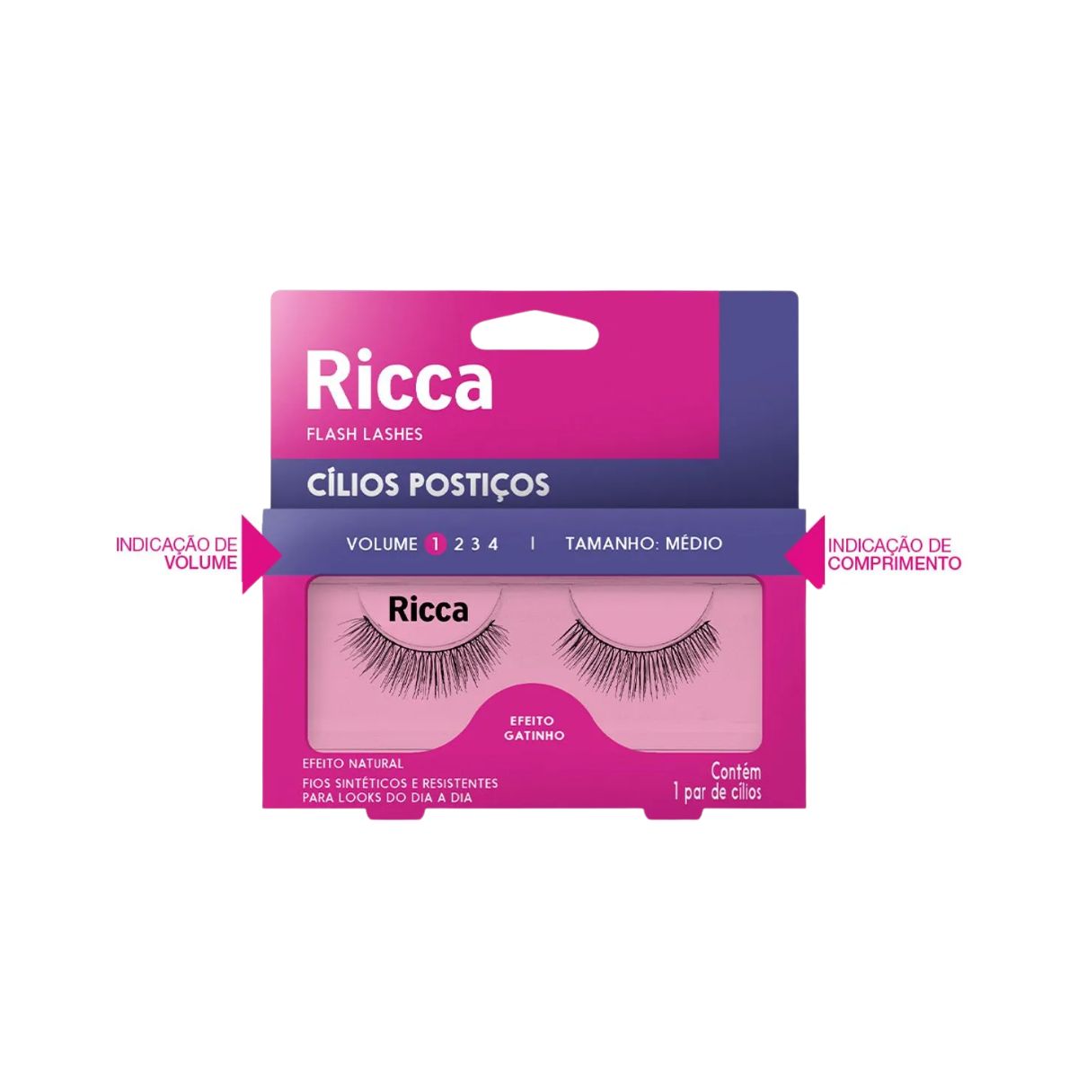 CÍLIOS POSTIÇOS VOL 01 MÉDIO 301 RICCA 2671