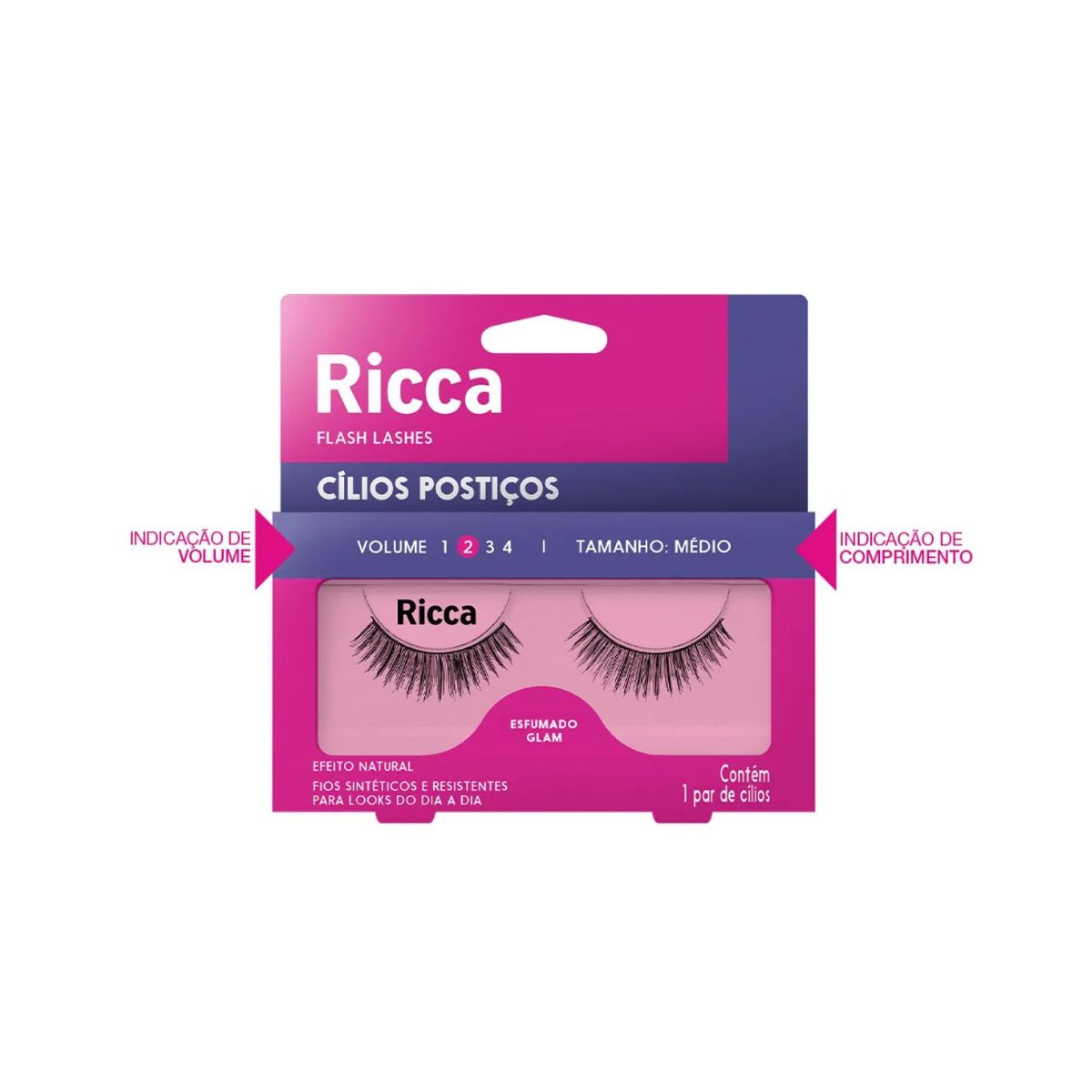 CÍLIOS POSTIÇOS VOL 02 MÉDIO 306 RICCA 2676