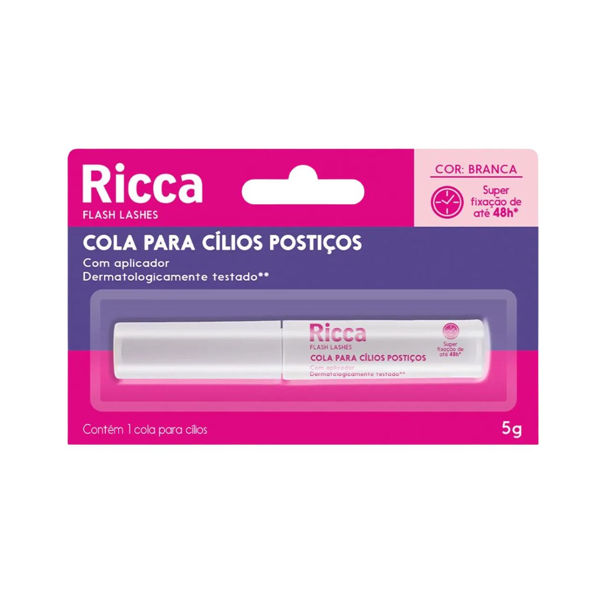 COLA PARA CÍLIOS POSTIÇOS 48H BRANCA RICCA 5G 2691