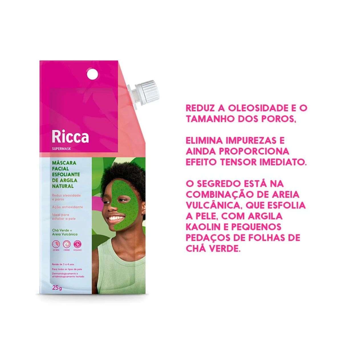 MÁSCARA FACIAL DE ARGILA NATURAL RICCA 3750