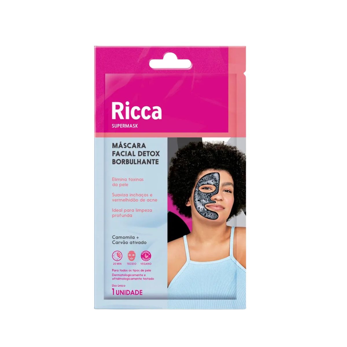 MÁSCARA FACIAL BORBULHANTE PARA DESINTOXICAR A PELE RICCA 3753