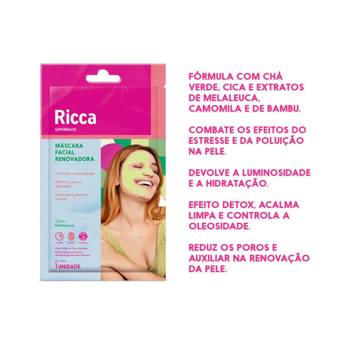 MÁSCARA FACIAL PARA LIMPEZA E RENOVAÇÃO RICCA 3754
