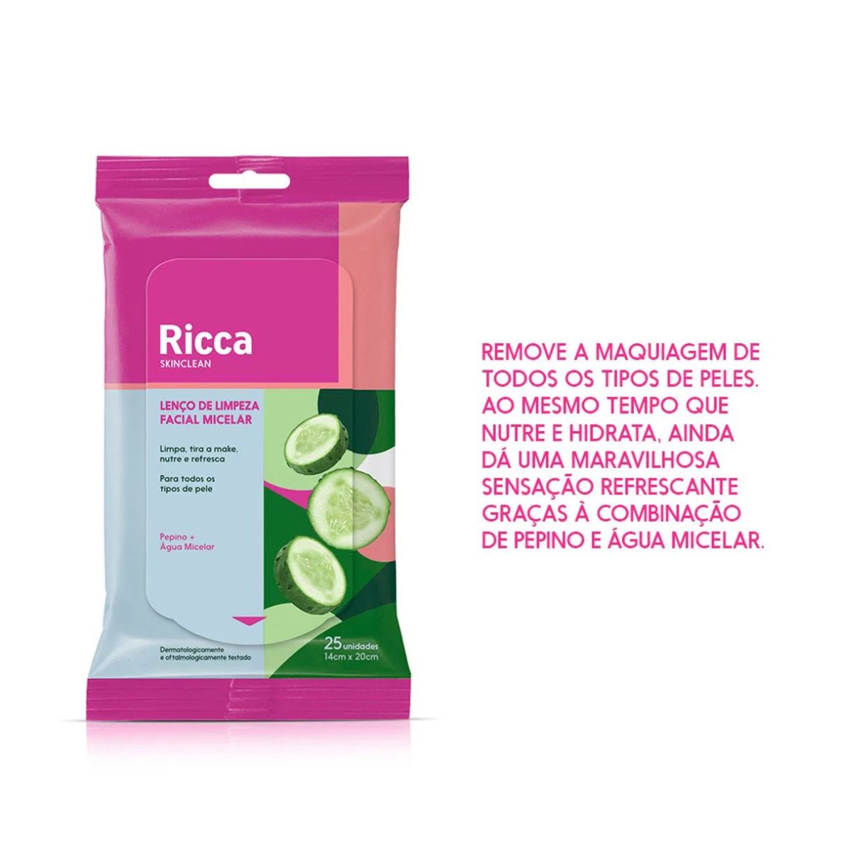 LENÇO DE LIMPEZA FACIAL MICELAR RICCA 3770