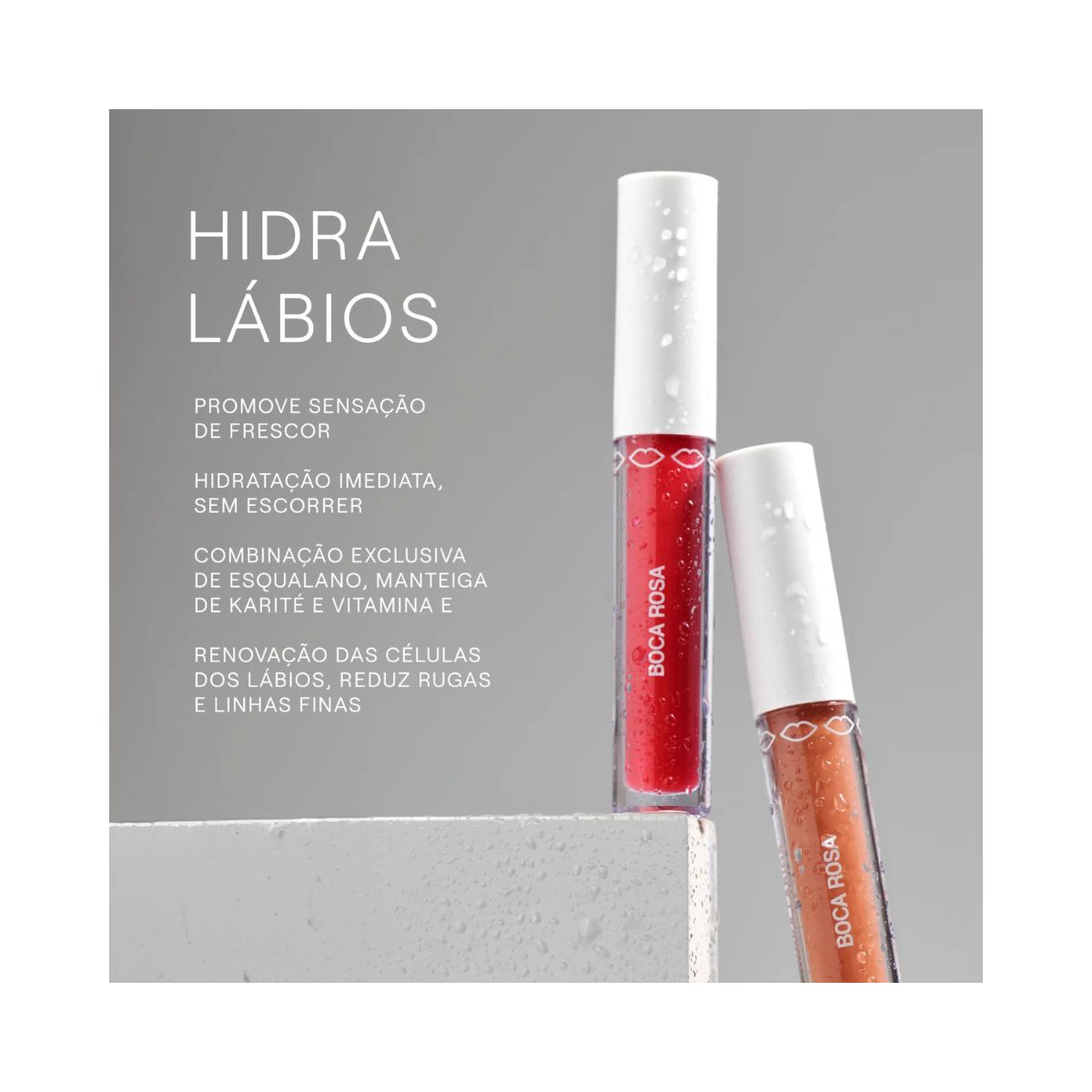 GLOSS HIDRA LÁBIOS VERMELHO TRANSLÚCIDO BOCA ROSA
