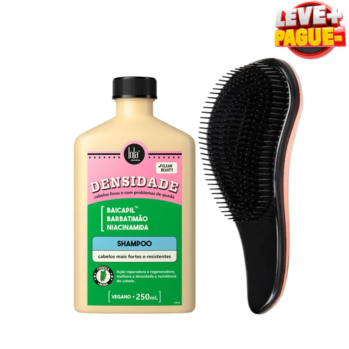 KIT LOLA SHAMPOO DENSIDADE 250ML + ESCOVA MÁGICA ANTI FRIZZ