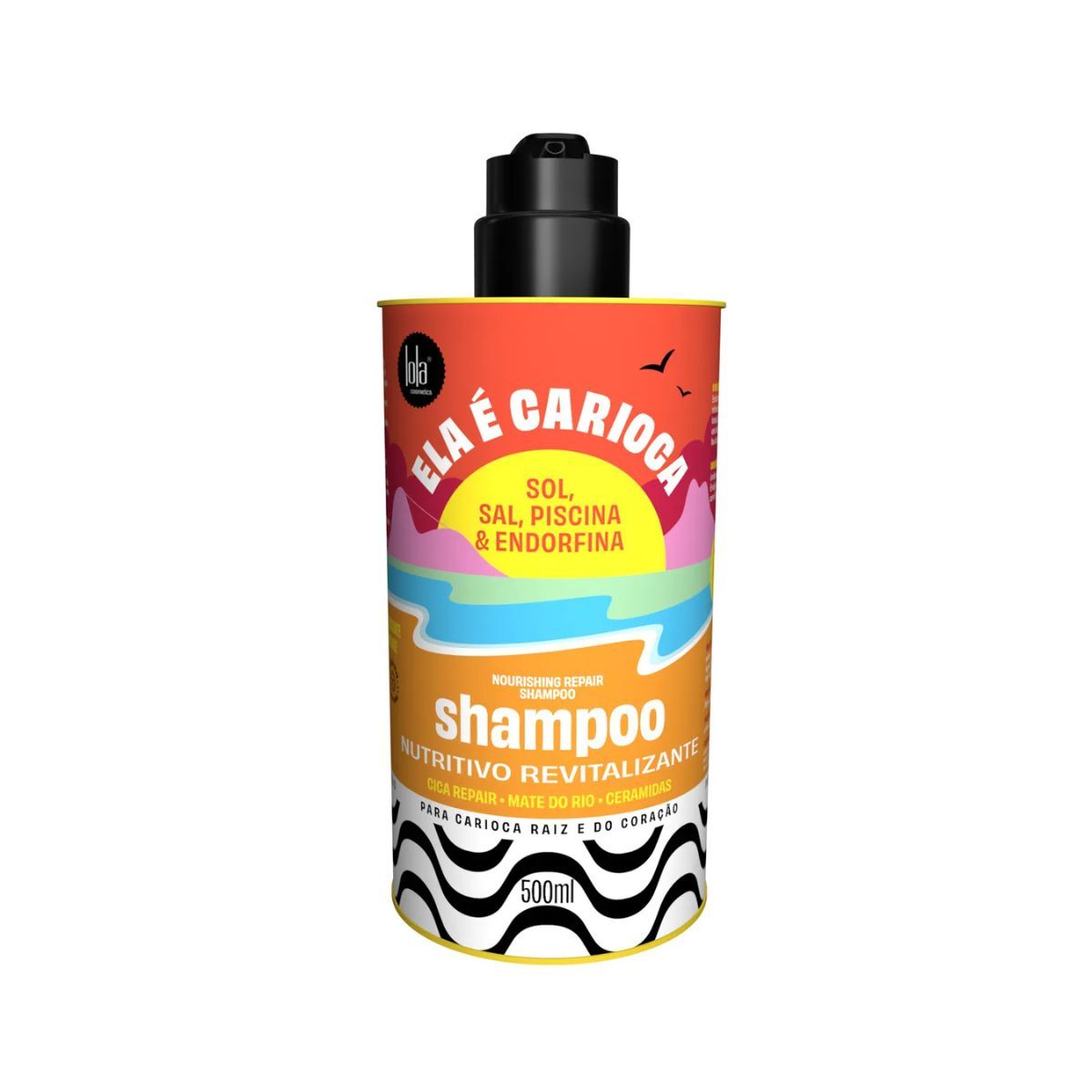 KIT LOLA SHAMPOO NUTRITIVO ELA É CARIOCA 500ML + TOUCA DE CETIM ANTI FRIZZ