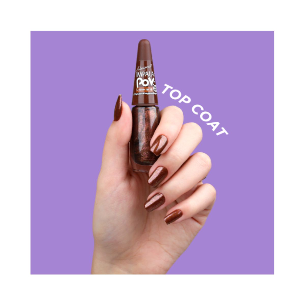 ESMALTE TOP COAT POV: GLOW UP PEROLADO IMPALA 7,5ML