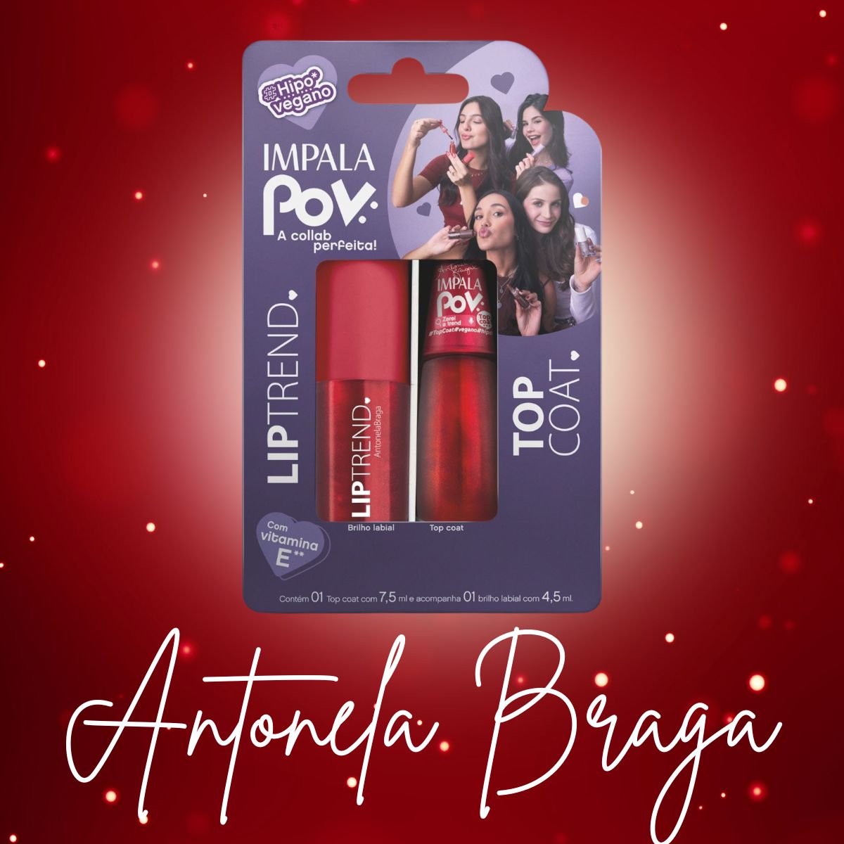 KIT POV: 1 TOP COAT + 1 GLOSS LABIAL ANTONELA IMPALA