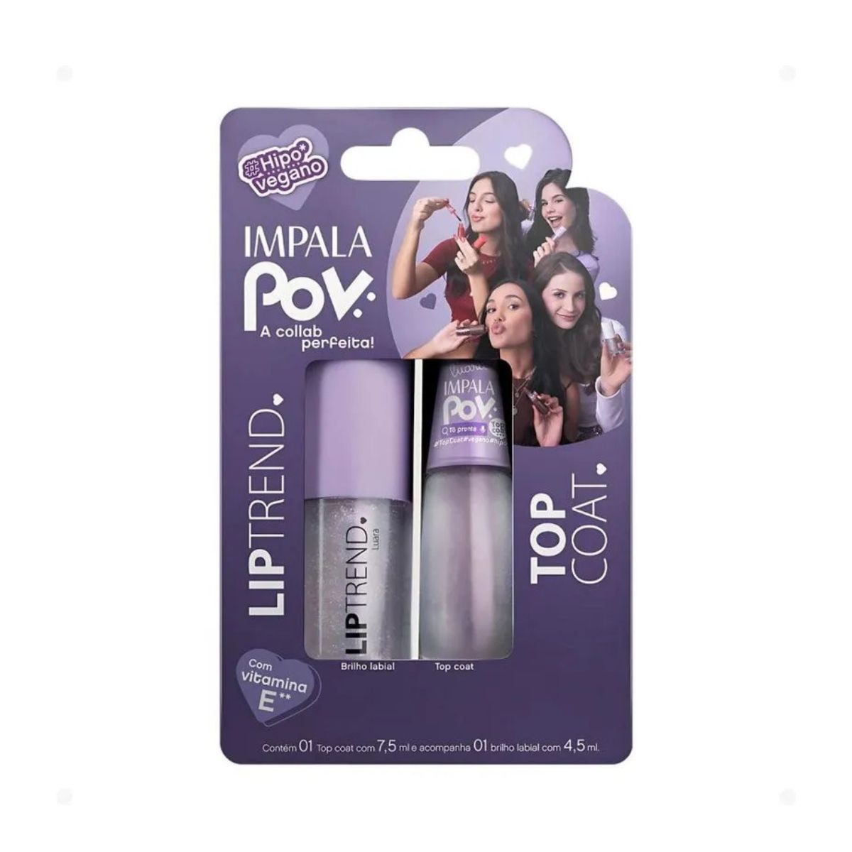 KIT POV: 1 TOP COAT + 1 GLOSS LABIAL LUARA IMPALA