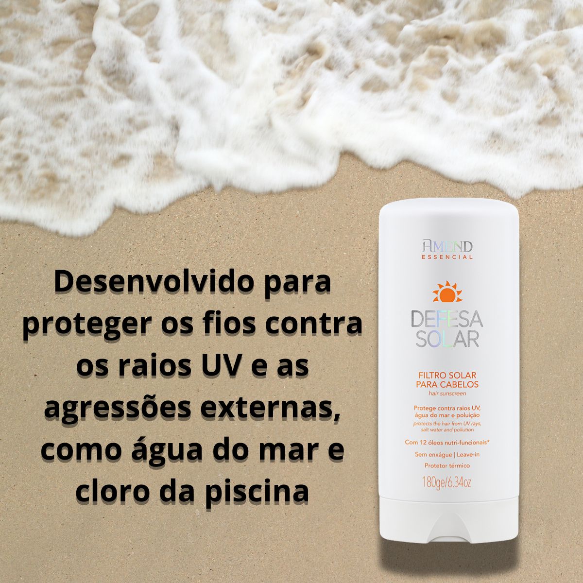 FILTRO SOLAR PARA CABELOS ESSENCIAL DEFESA SOLAR AMEND 180G