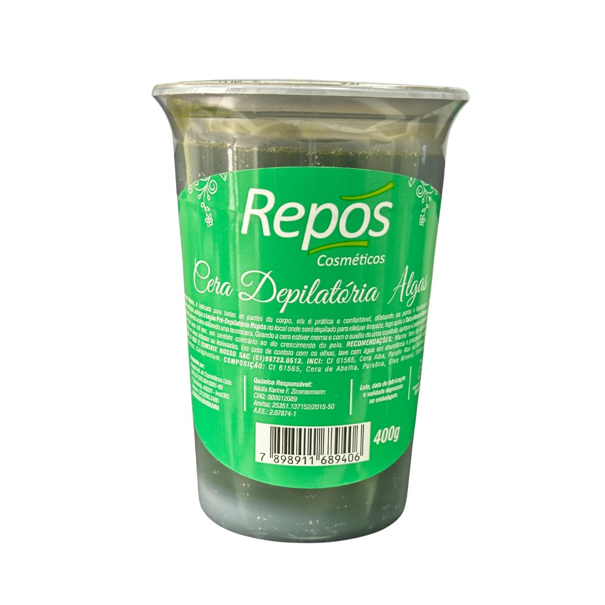 CERA DEPILATÓRIA EM POTE ALGAS REPOS 400G
