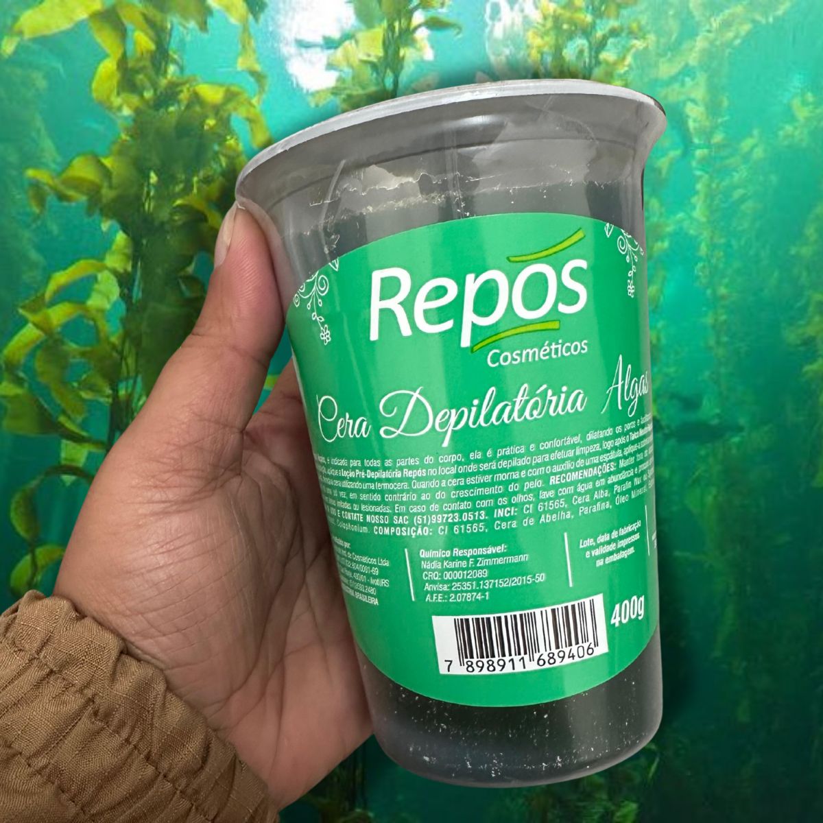 CERA DEPILATÓRIA EM POTE ALGAS REPOS 400G