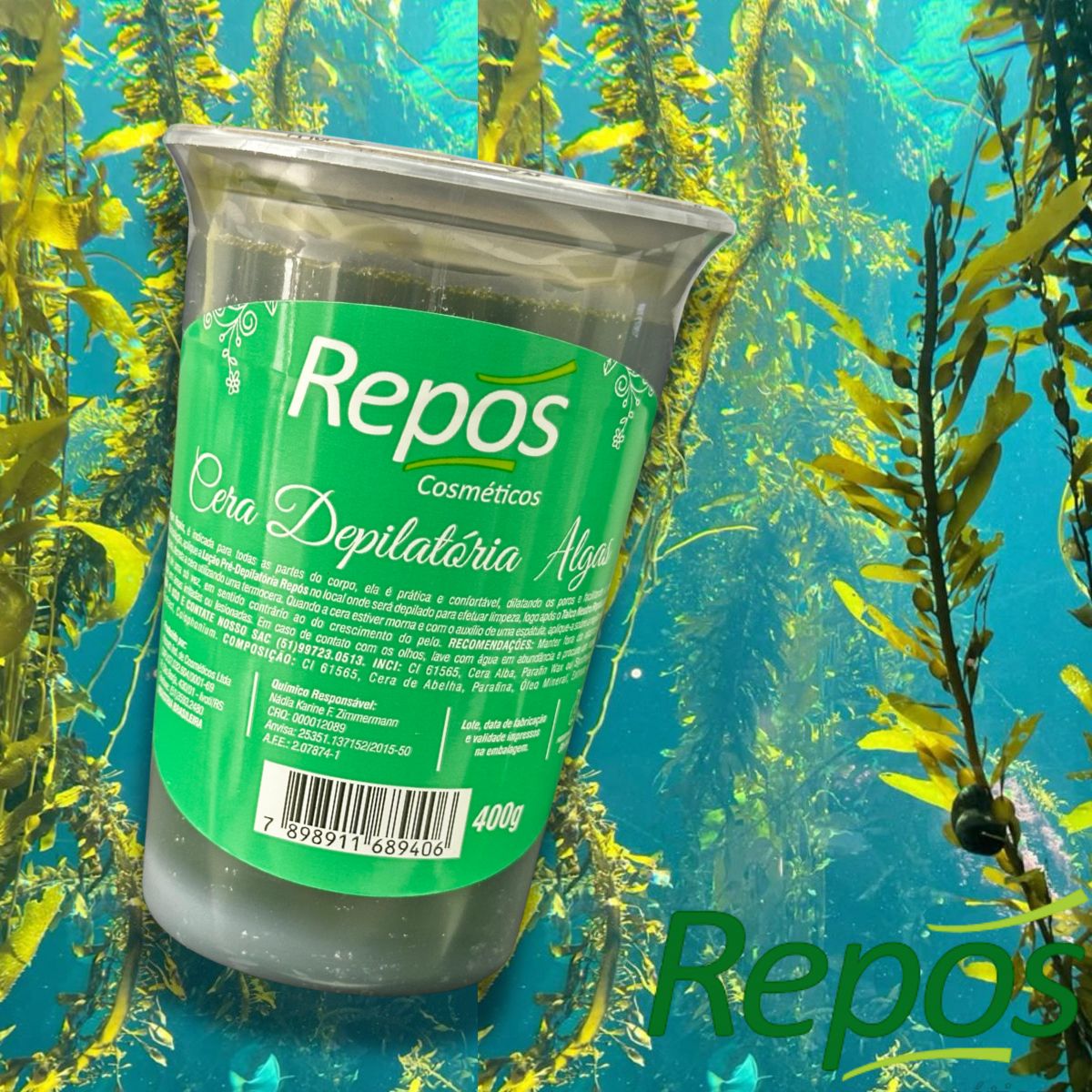 CERA DEPILATÓRIA EM POTE ALGAS REPOS 400G
