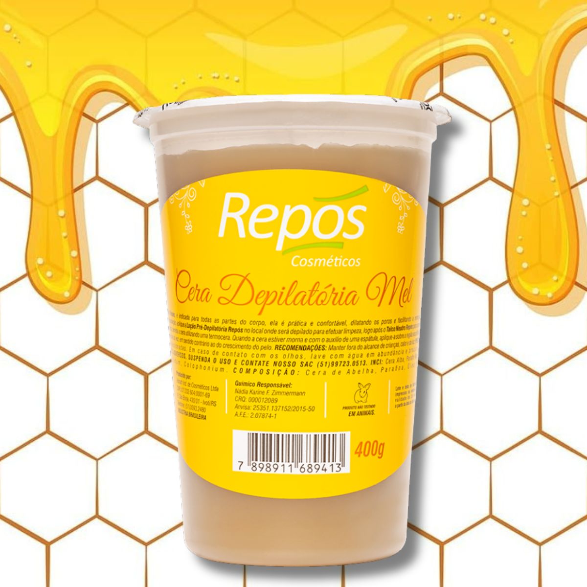 CERA DEPILATÓRIA EM POTE MEL REPOS 400G
