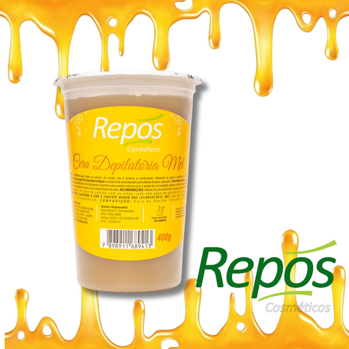 CERA DEPILATÓRIA EM POTE MEL REPOS 400G