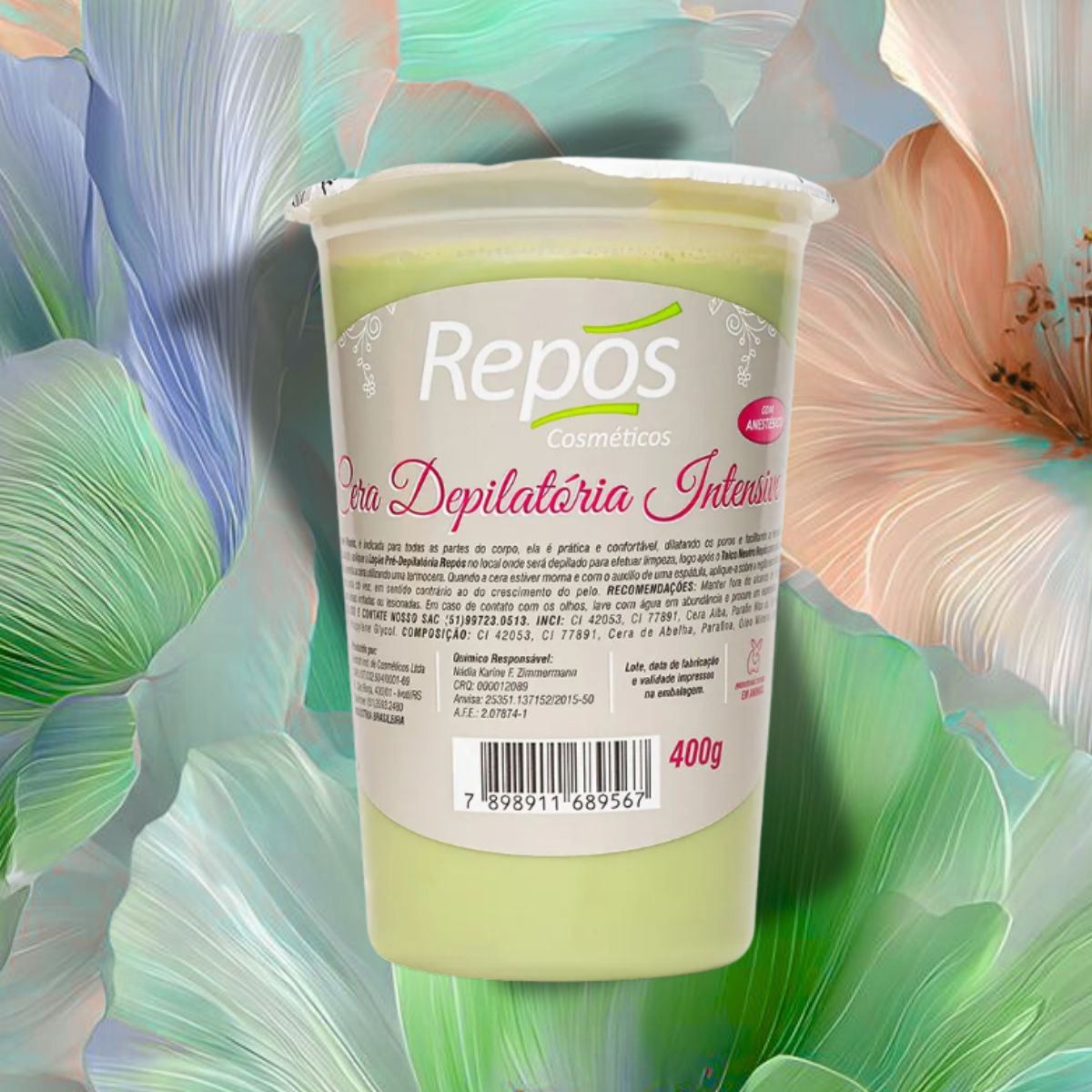 CERA DEPILATÓRIA EM POTE INTENSE REPOS 400G