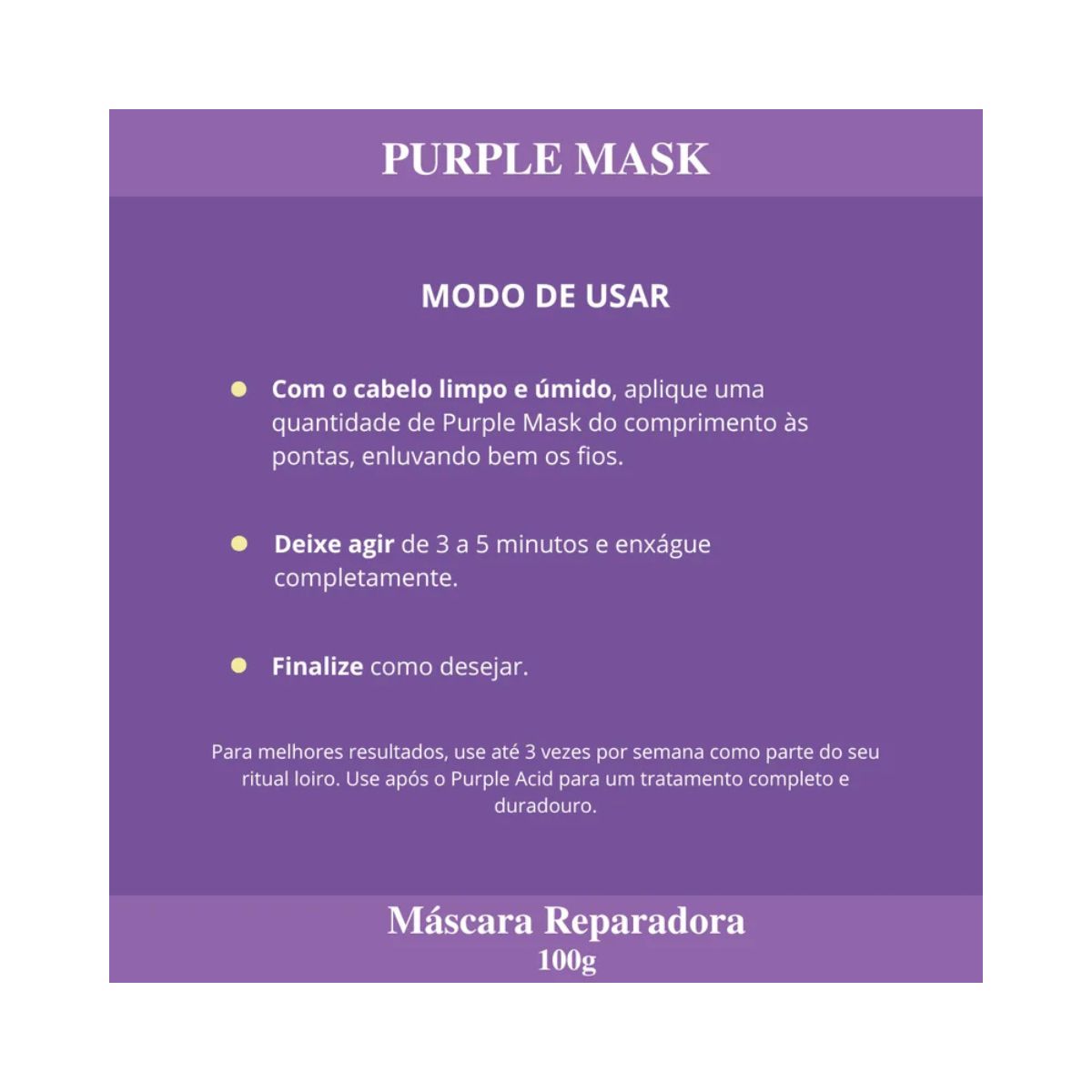 MÁSCARA LOLA FROM RIO REPARADORA PURPLE MASK 100G