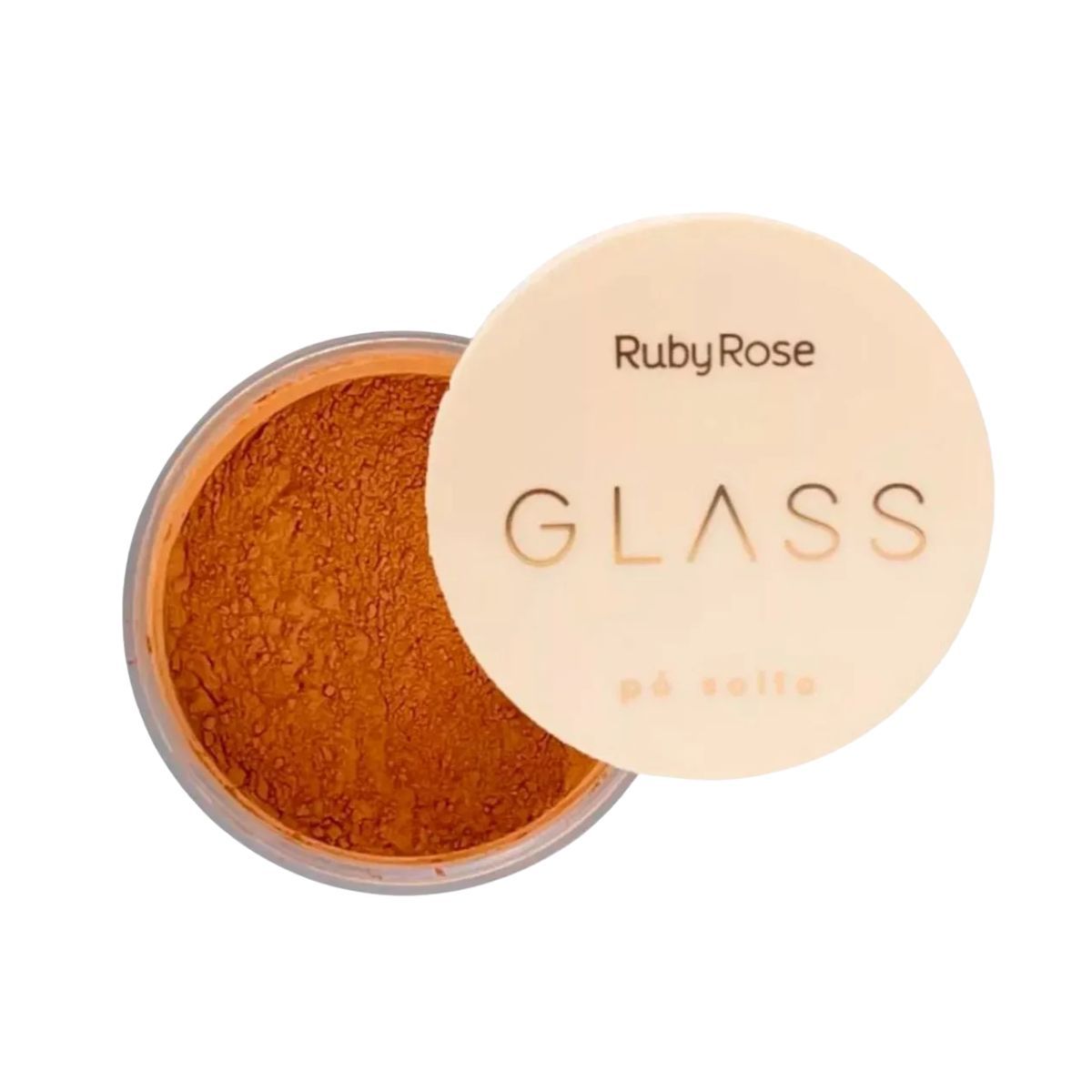 KIT RUBY ROSE PÓ SOLTO GLASS GPT04 + ESPONJA PARA MAQUIAGEM